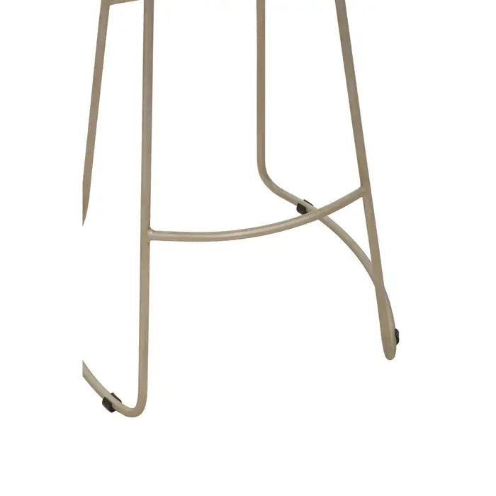 Elegant Natural Wood & Gold Bar Stool – Modern Curved Seat Design