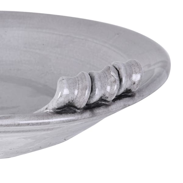 Rustic Grey Ceramic Serving Bowl – Handcrafted Design & Elegant Handles