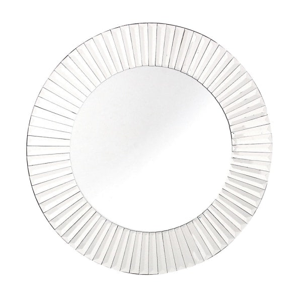 Modern Silver Sunburst Round Mirror – Beveled Glass & Elegant Design - Your Home Interiors - House & Home