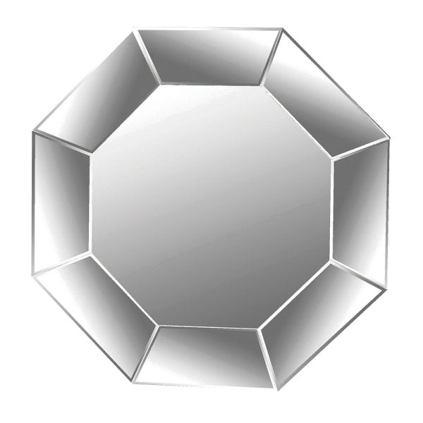 Modern Silver Octagonal Wall Mirror – Beveled Glass & Geometric Design - Your Home Interiors - House & Home