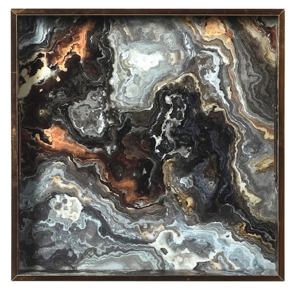 Luxury Black Marble Effect Serving Tray Set – Glass Top & Elegant Gold Detailing - Your Home Interiors - House & Home