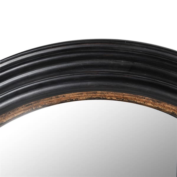 Classic Black & Gold Round Wall Mirror – Paulownia Wood & Plastic Frame - Your Home Interiors - House & Home
