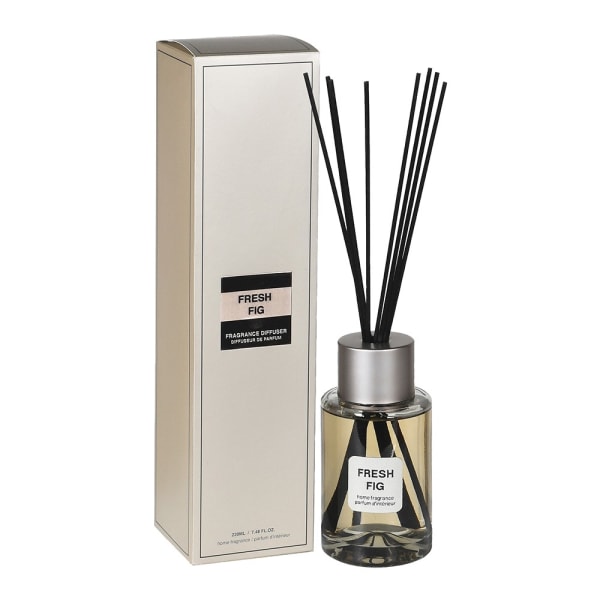 Modern Grey Glass Reed Diffuser – Fresh Fig Scent & Sleek Silver Accents - Your Home Interiors - House & Home