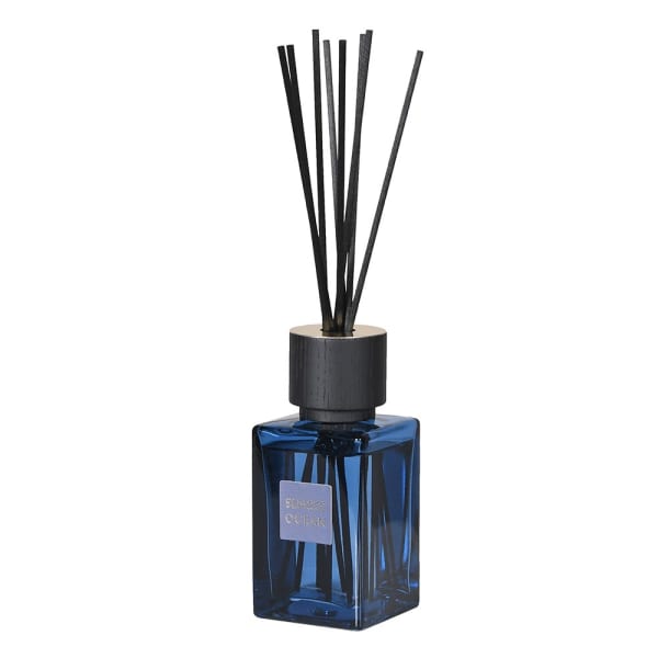 Elegant Blue Glass Reed Diffuser – Rubber Wood Lid & Fiber Sticks - Your Home Interiors - House & Home