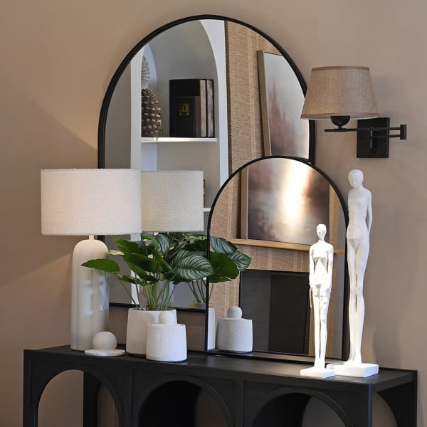 Modern Black Arched Wall Mirror – Sleek Minimalist Design - Your Home Interiors - House & Home