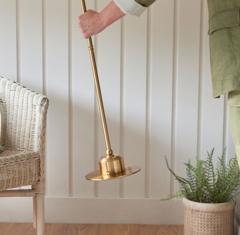 Brushed Aged Brass Floor Lamp – Base Only - 130cm