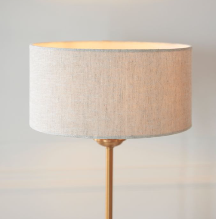 Elegant Vintage Brass Table Lamp – Slim Steel Frame & Fabric Shade -44 cm