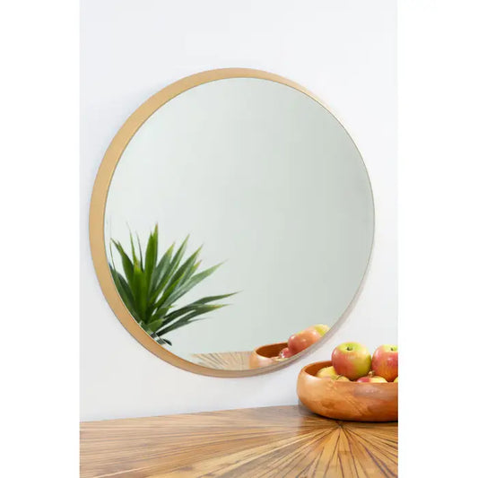 Elegant Gold Round Mirror – Iron Frame & Minimalist Design  