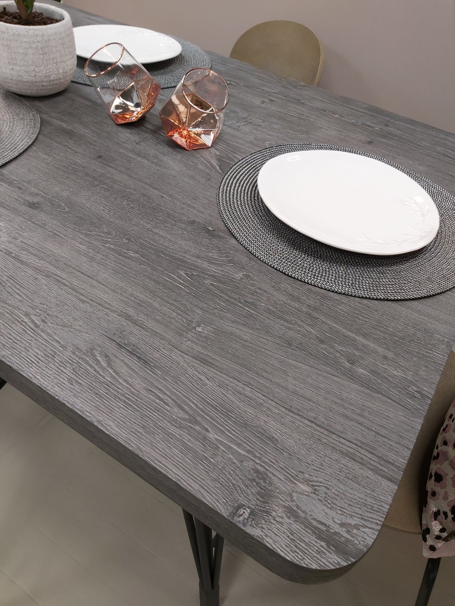 Anube Dark Grey Wood Rectangle Table 160cms X 90cms     