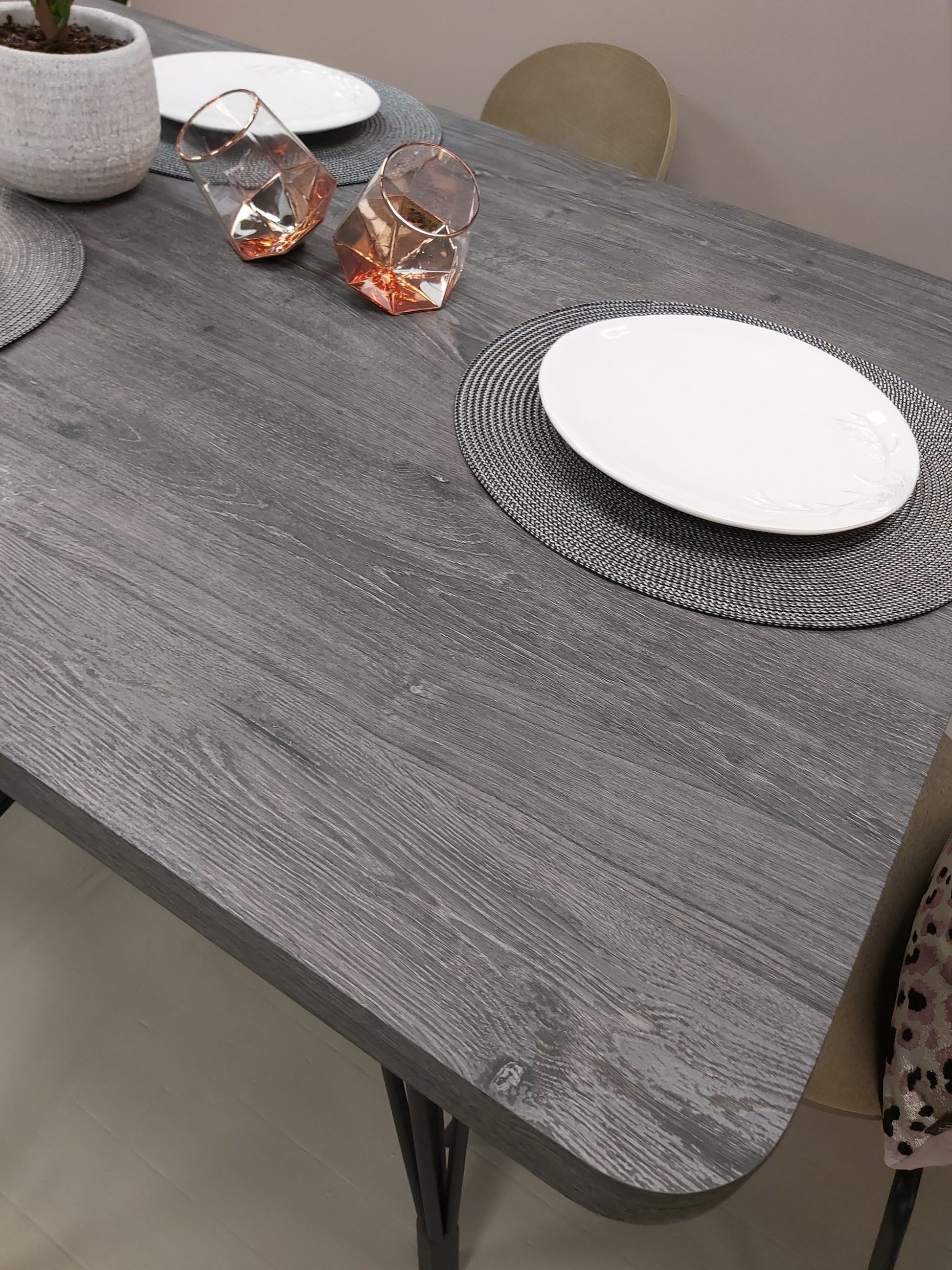 Anube Dark Grey Wood Rectangle Table 160cms X 90cms     