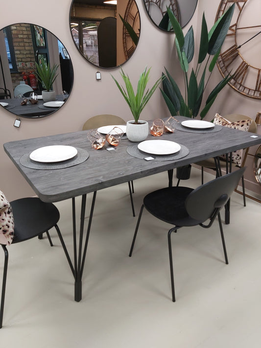 Anube Dark Grey Wood Rectangle Table 160cms X 90cms     
