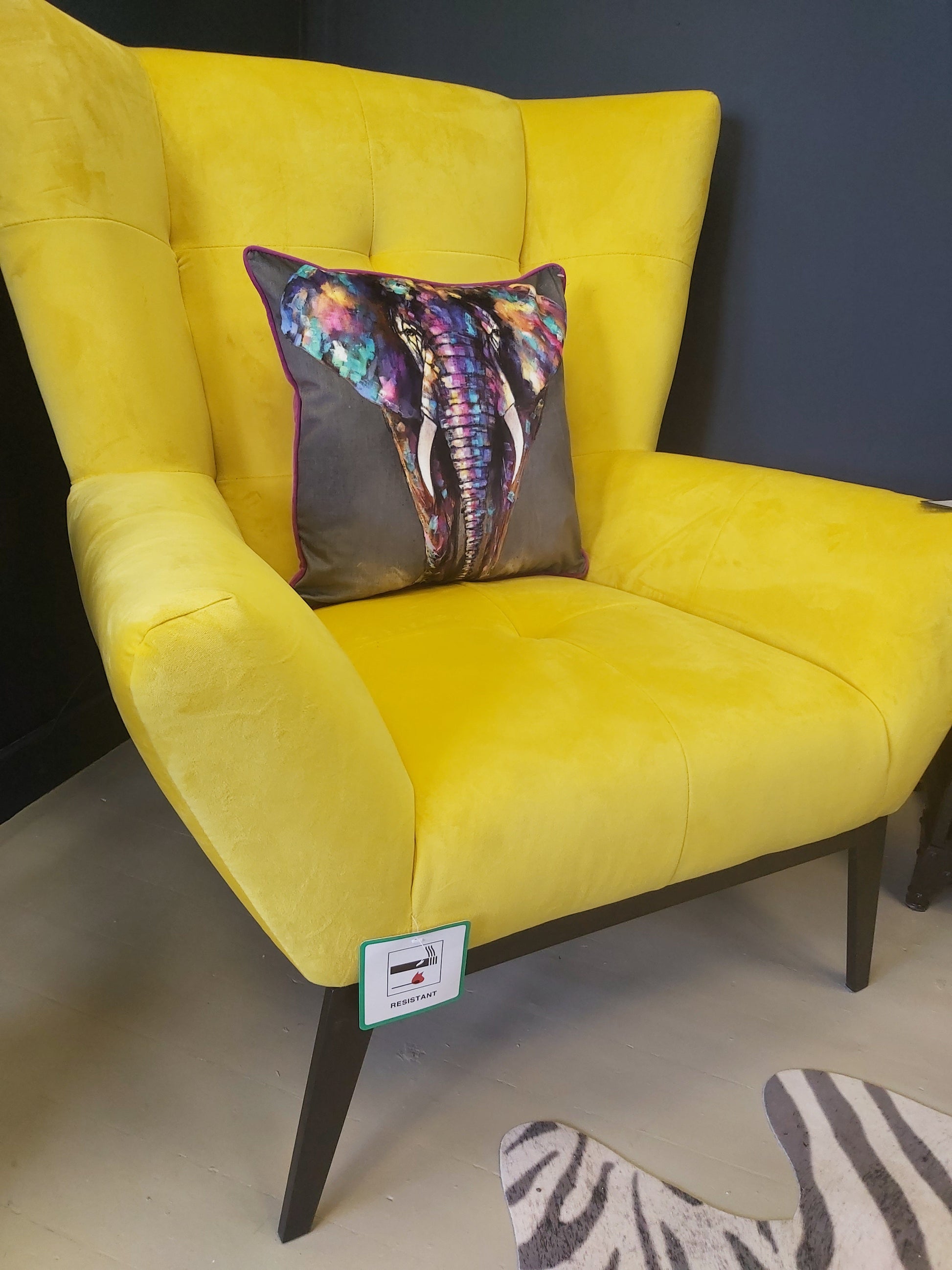 Bella Yellow Fabric Armchair     