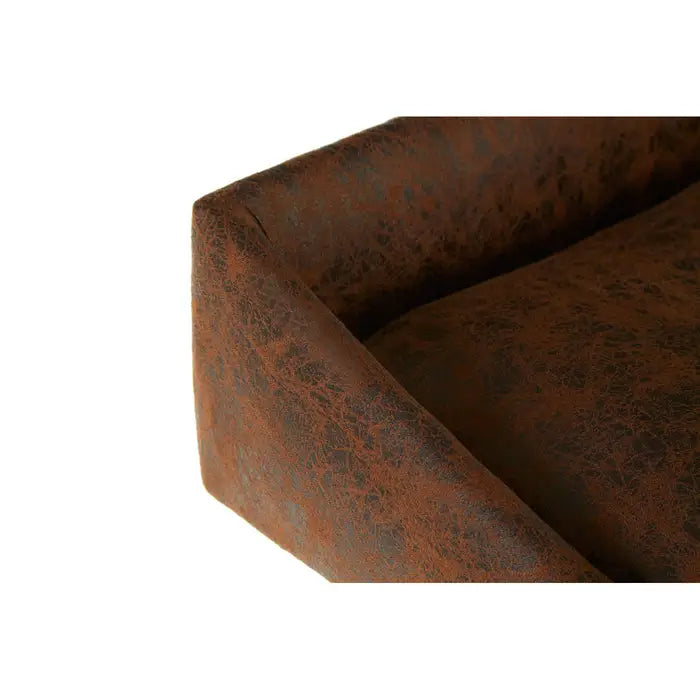 Stylish Leather & Metal Bar Stool – Comfortable Brown Seat & Durable Metal Frame