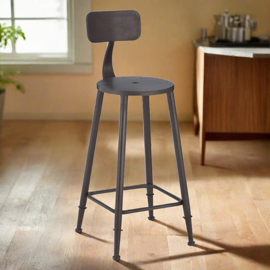 Sleek Industrial Metal Bar Stool – Durable Iron Finish  