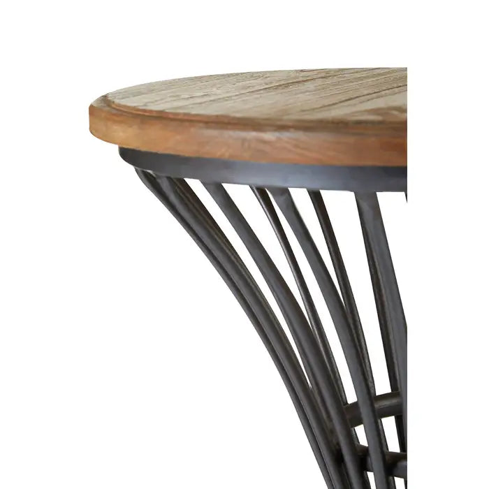 Elegant Metal & Wood Bar Stool – Natural & Silver Finish
