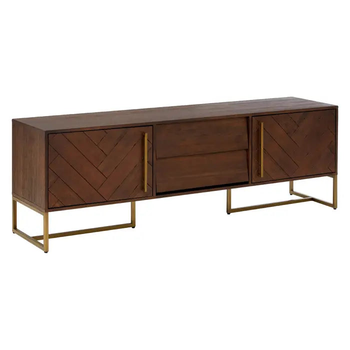 Brando Metal & Wood Media Unit In Brown