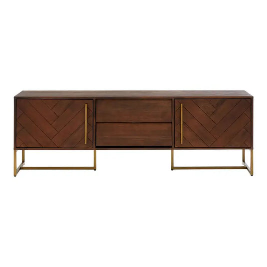 Brando Metal & Wood Media Unit In Brown