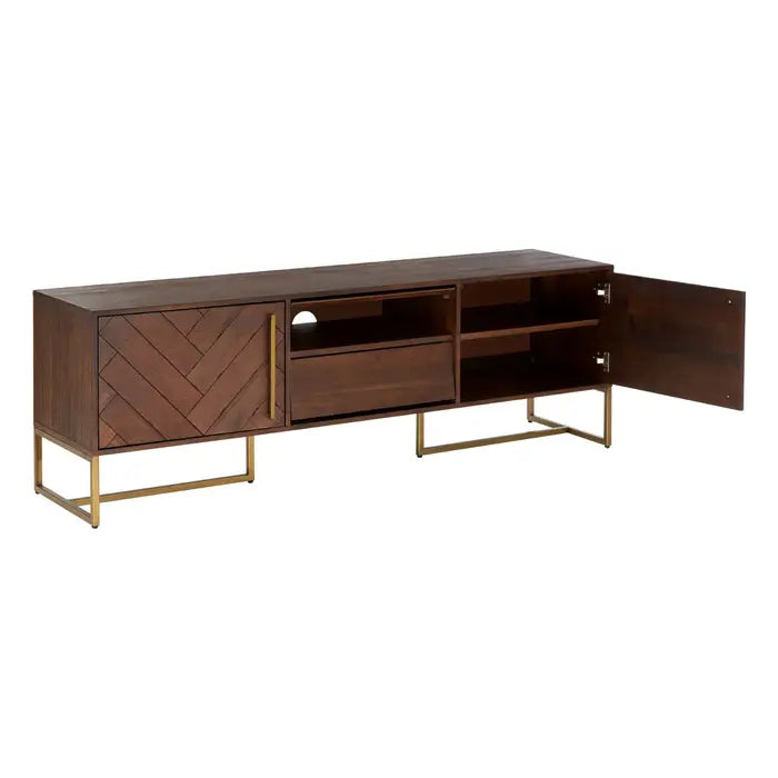 Brando Metal & Wood Media Unit In Brown