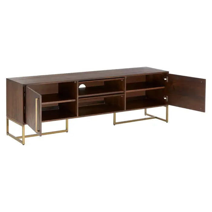 Brando Metal & Wood Media Unit In Brown
