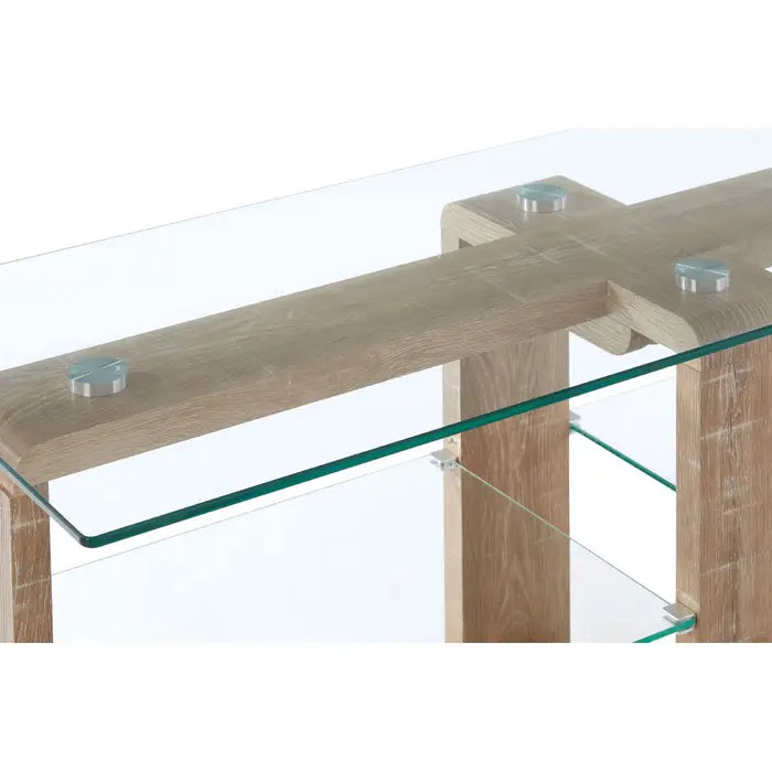 Barton Wood & Glass Media Unit In Natural