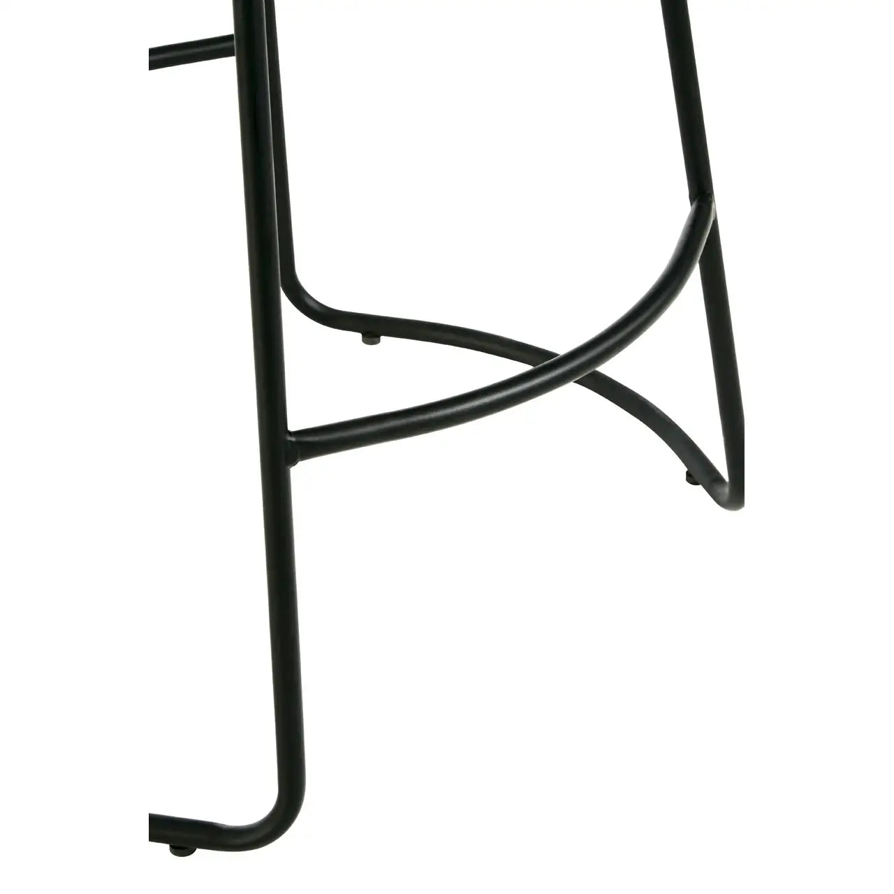Sleek Brown Leather Stool – Black Metal Frame & Compact Design