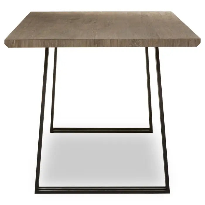Industrial Black &amp; Brown Dining Table – Sleek & Minimalist Design