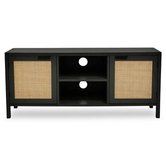 Sherman Black Wooden Media Unit