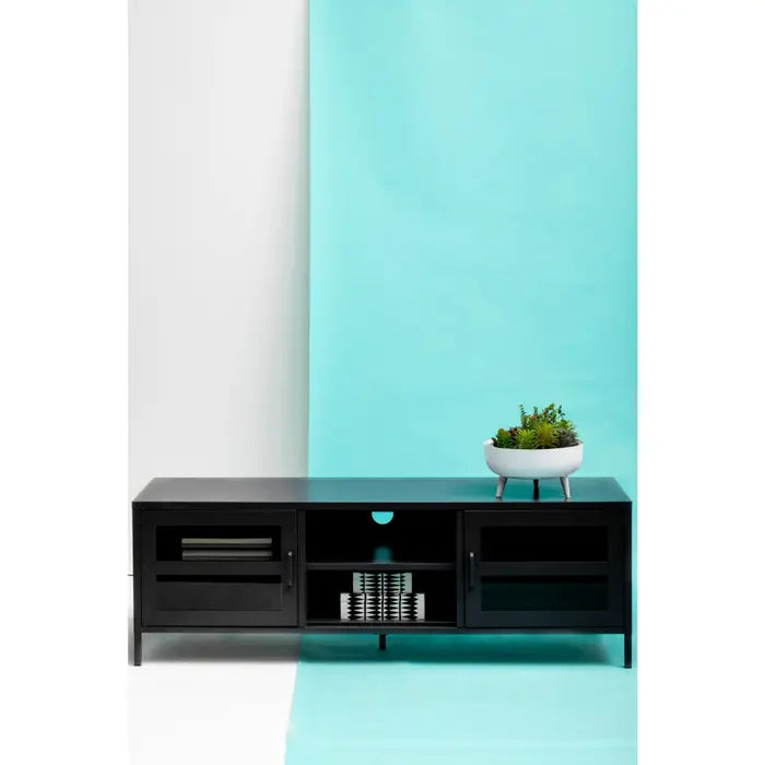 Zero Two Door Metal Media Unit In Black