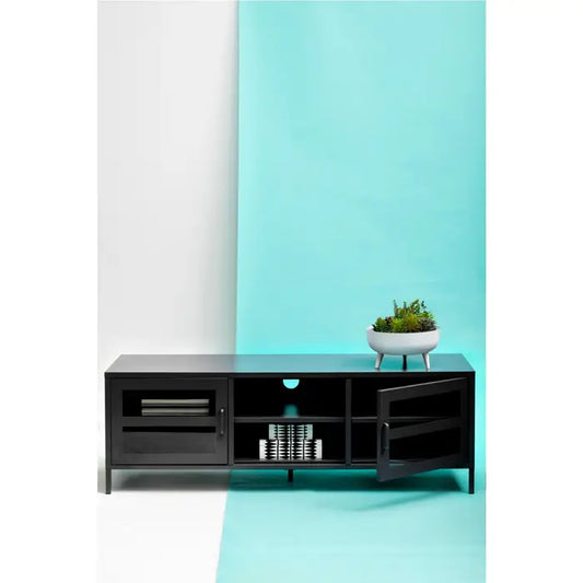 Zero Two Door Metal Media Unit In Black