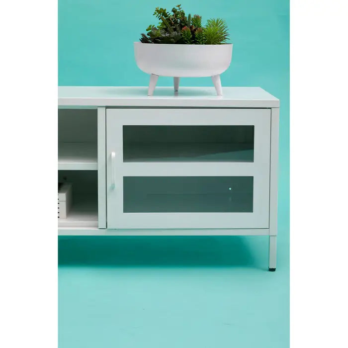 Zero Two Door White Media Unit