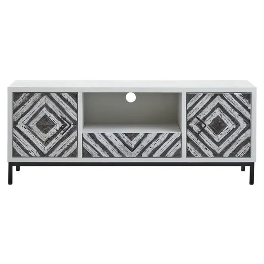 Lombok White Frame Media Unit