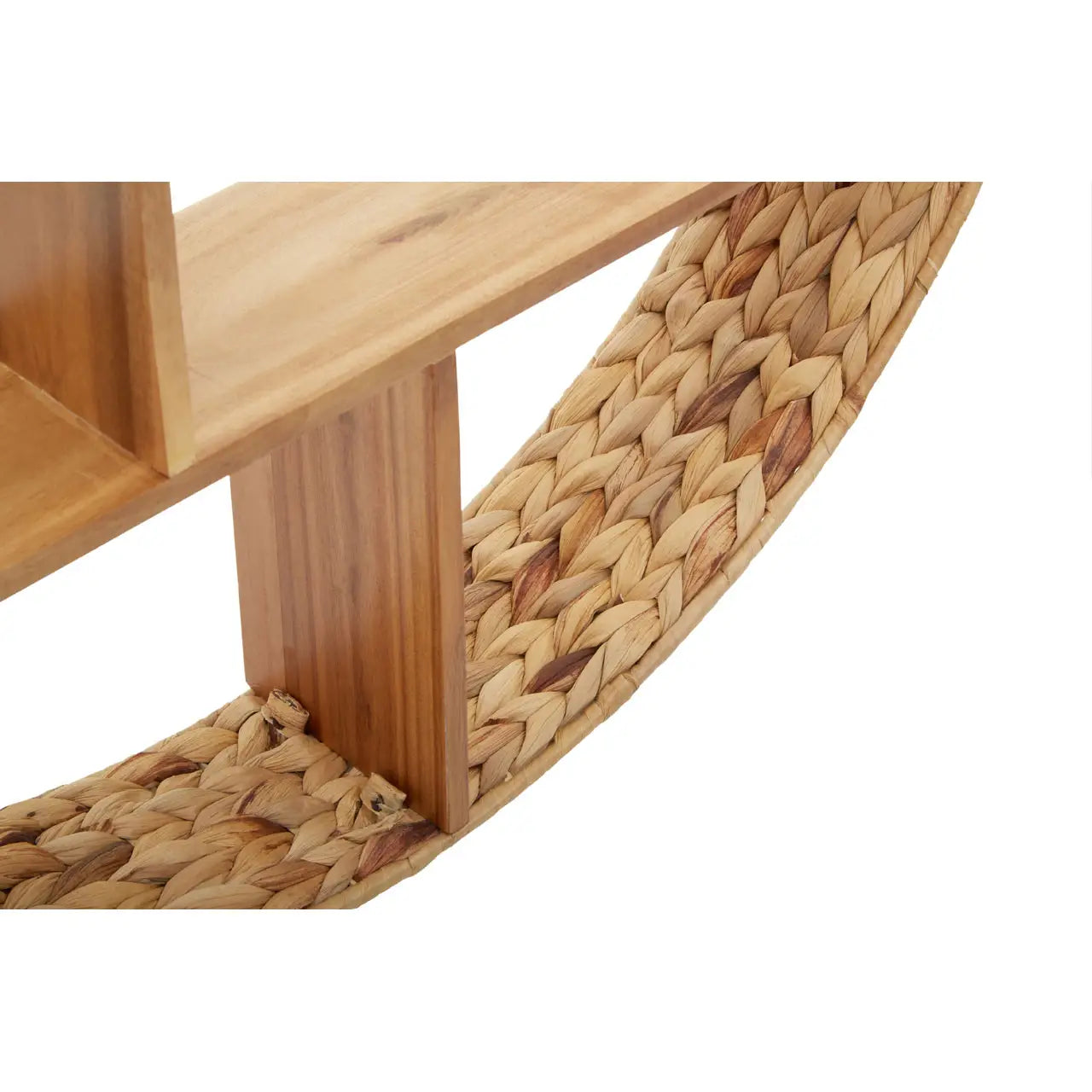 Charming Natural Round Wall Shelf – Woven Accents & Multi Tier Storage