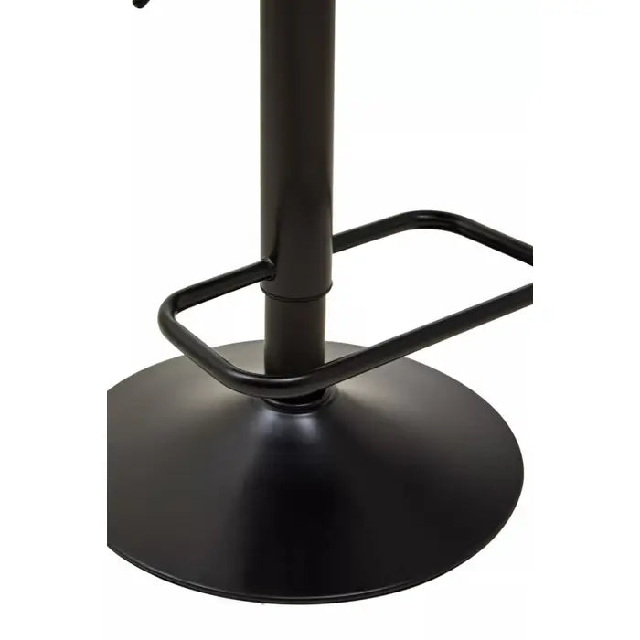 Sophisticated Black Leather Bar Stool – Adjustable Stainless Steel Frame