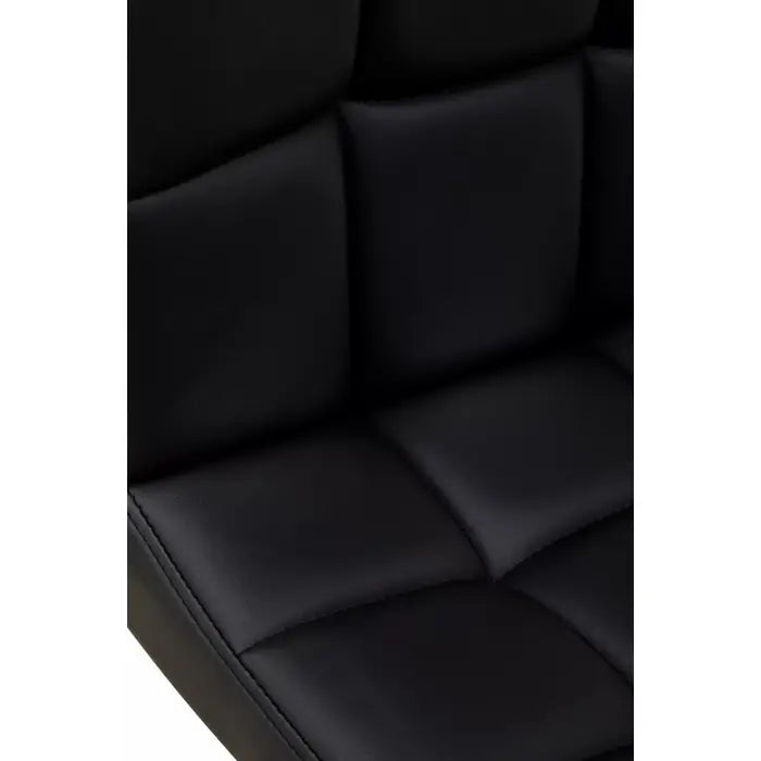 Sophisticated Black Leather Bar Stool – Adjustable Stainless Steel Frame