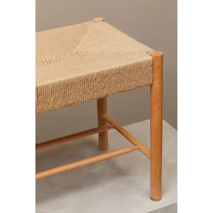 Crofton Indoor/ Dining Bench, Natural Wood, Natural Rope Seat