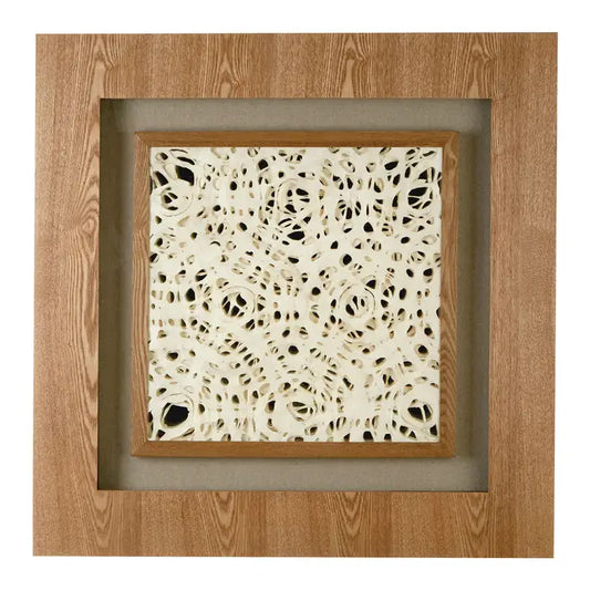 Framed Lattice Design Wall Art In Brown
