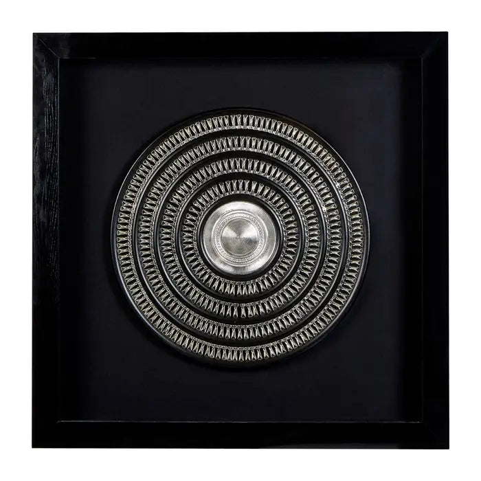 Framed Silver Disc Wall Art