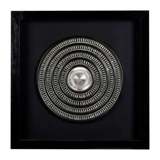 Framed Silver Disc Wall Art