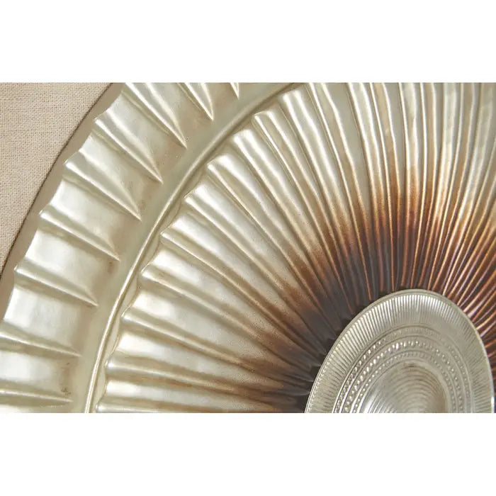 Framed Silver Round Carving Wall Art