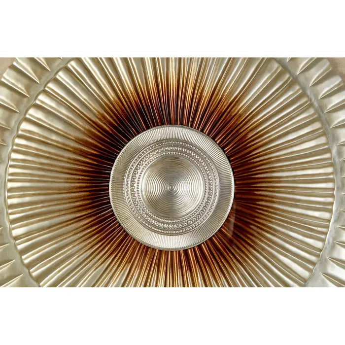 Framed Silver Round Carving Wall Art