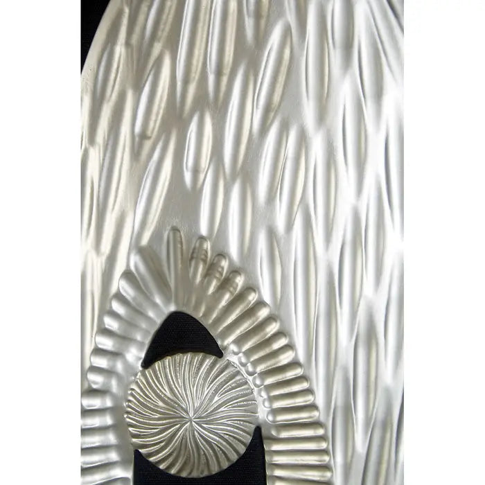 Framed Oval Carving Silver Wall Art