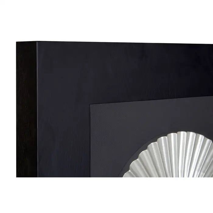 Framed Silver Fan Carving Wall Art