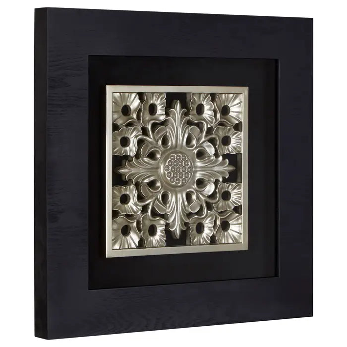 Framed Filigree Carving Wall Art In Black