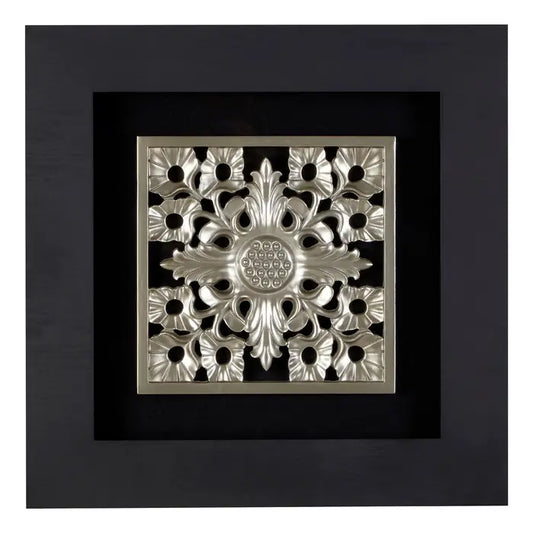 Framed Filigree Carving Wall Art In Black