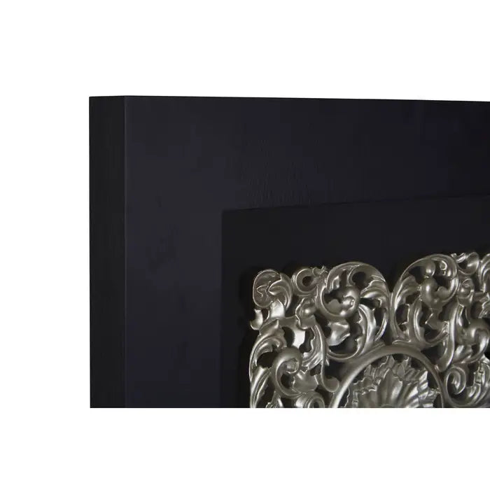 Framed Silver MDF Filigree Carving Wall Art