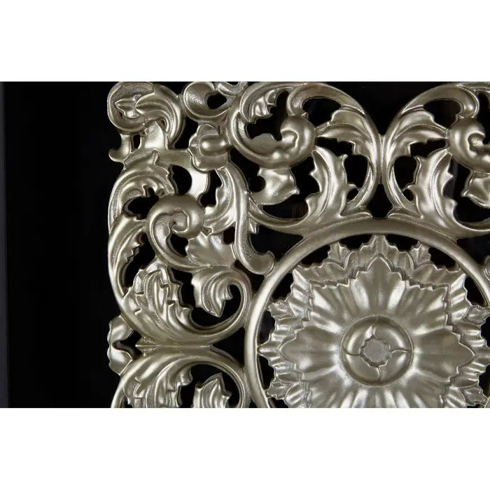 Framed Silver MDF Filigree Carving Wall Art