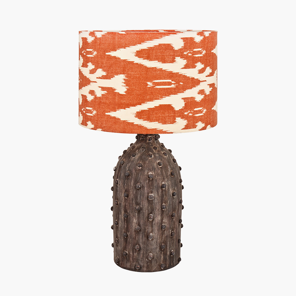 Rustic Grey Stoneware Table Lamp Base – Textured Design & LED Compatible