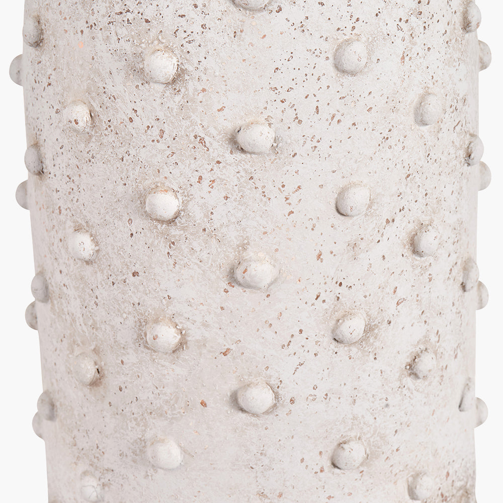 Textured Light Grey Stoneware Table Lamp Base – Dot Finish & LED Compatible