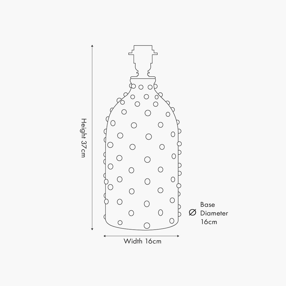 Textured Light Grey Stoneware Table Lamp Base – Dot Finish & LED Compatible