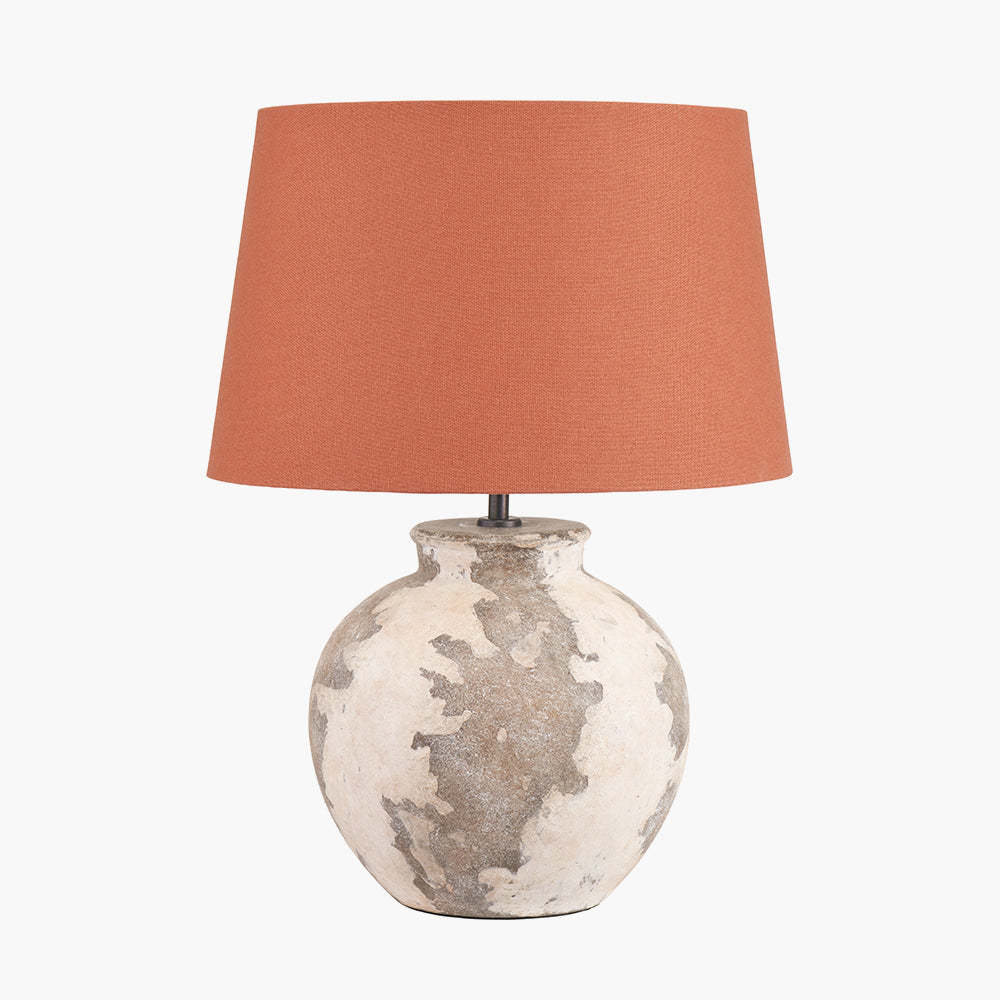 Rustic Cream Stoneware Table Lamp Base – Antique Finish & LED Compatible